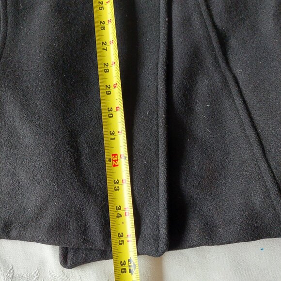 Le Chateau Black Wool Trench Coat (Size S) - Picture 12 of 14